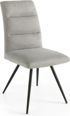 Sedia da cucina in tessuto Grigio Chiaro gambe metallo HILL set 2 pezzi