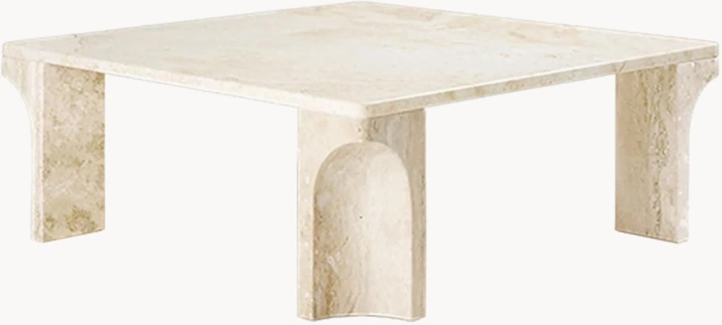 Tavolino in travertino Doric larg. 80 cm