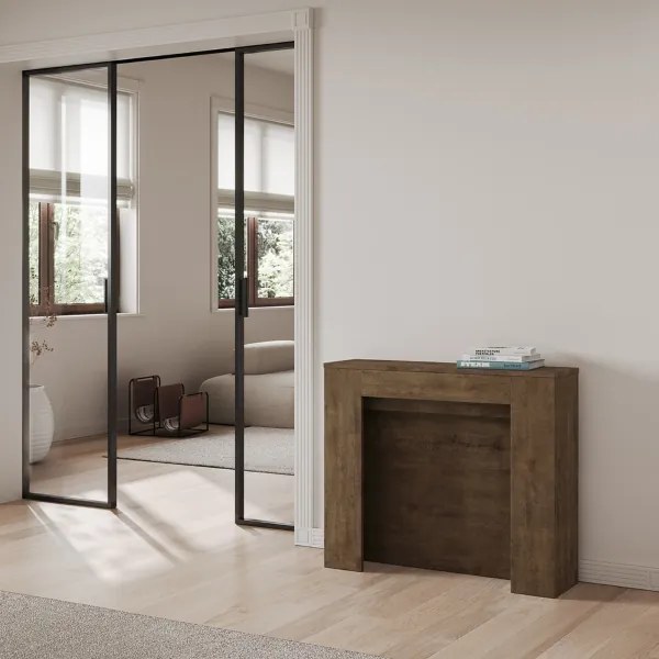 Consolle allungabile 90x25/211 cm NIVES Noce allunghe interne