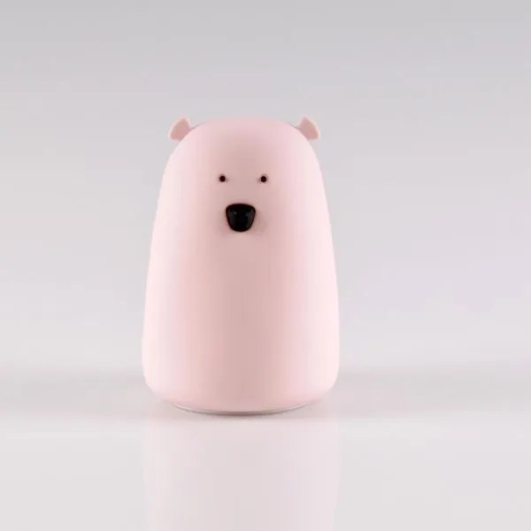 Lampada touch LED RGB per bambini BEAR LED/0,8W/5V rosa + USB
