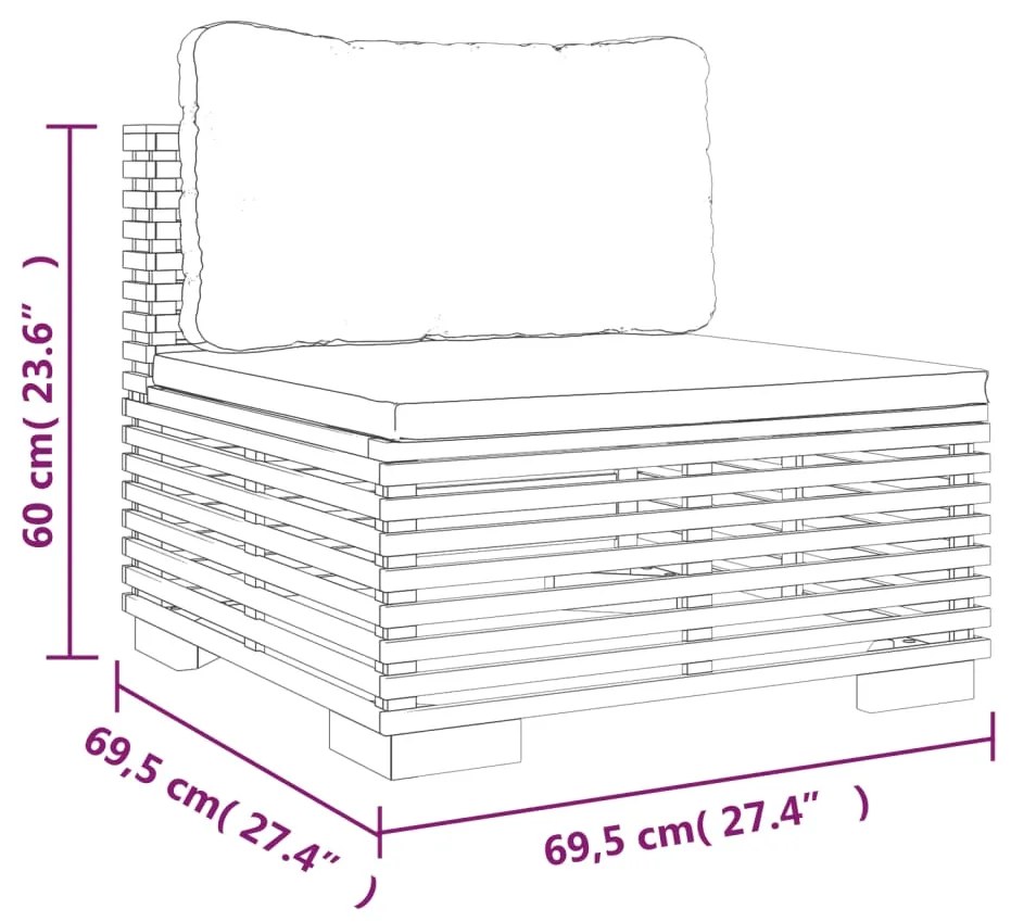 Set Divani da Giardino 7 pz con Cuscini Legno Massello di Teak