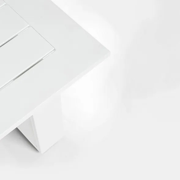 Salotto Da Esterno In Alluminio Divano 3 Posti 2 Poltrone Con Tavolino Baltic Bianco Bizzotto