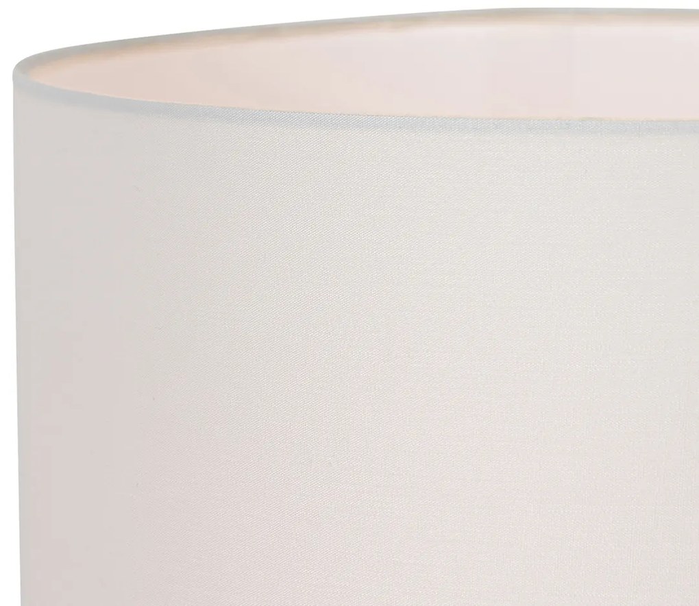 Lampada da tavolo di design verde con paralume in lino bianco - Lotti