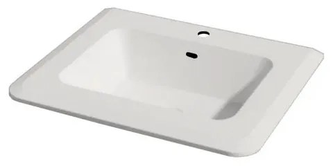 Lavabo a incasso rettangolare Bohemia in resina bianco