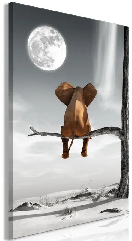 Quadro Elephant and Moon (1 Part) Vertical