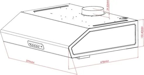 Cappa Sottopensile 60 Cm Potenza Aspirante 280 m3/h Tornado Bianco Samet