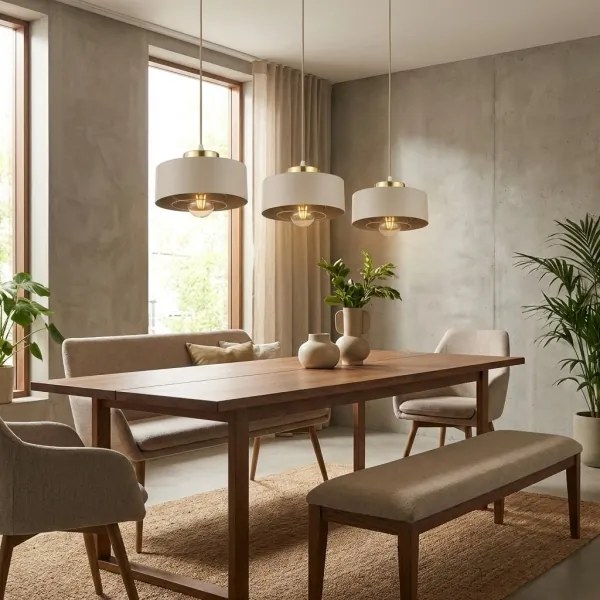 Brilagi - Lampadario a cavo SPRING 3xE27/60W/230V beige/oro