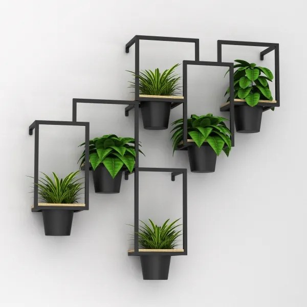 Vaso da fiori da parete 46x36 cm nero