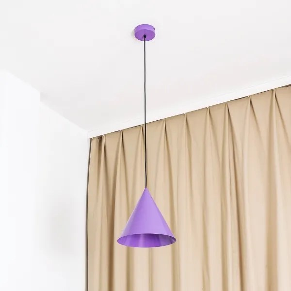 Lampadario a sospensione con cavo ETNA II 1xE27/15W/230V Ø 25 cm, viola