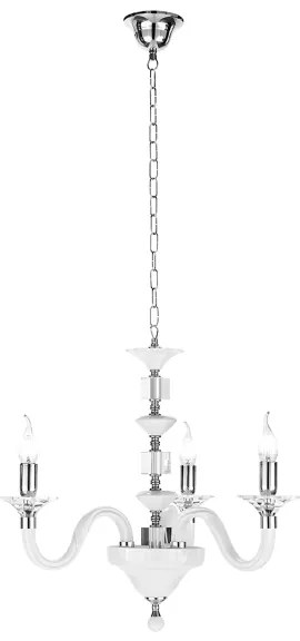 Lampada a sospensione GALA D72 cm in vetro lavorato a mano con dettagli in metallo 3 LUCI BIANCO