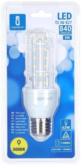 Lampadina LED  E27/9W/230V 3000K - Aigostar
