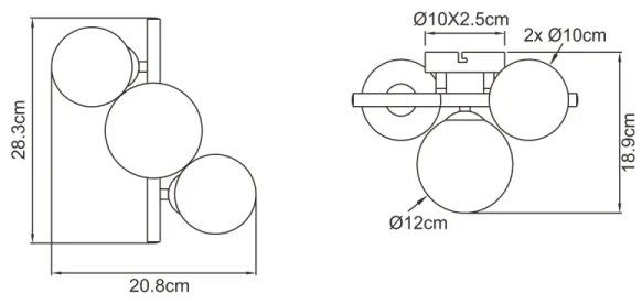 Globo 56133-3W - Lampadario a plafone LED RIHA 3xG9/3,5W/230V