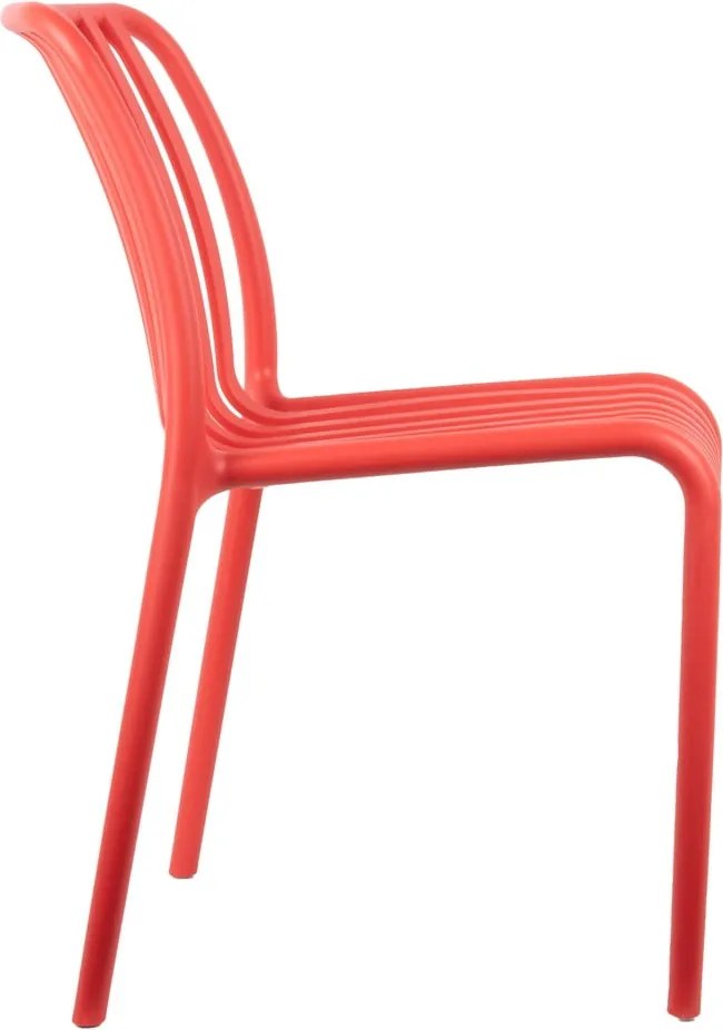 Sedia da pranzo rosso chiaro in plastica Glee – Leitmotiv