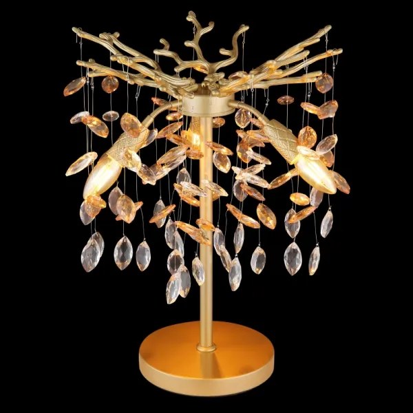 Globo 64138TG - Lampada da tavolo QUEENA 3xE14/40W/230V dorata