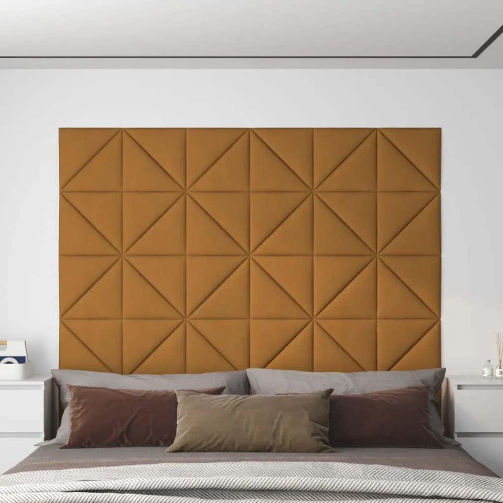 Pannelli Murali 12 Pz Marroni 30x30 Cm İn Velluto 0,54 M² /