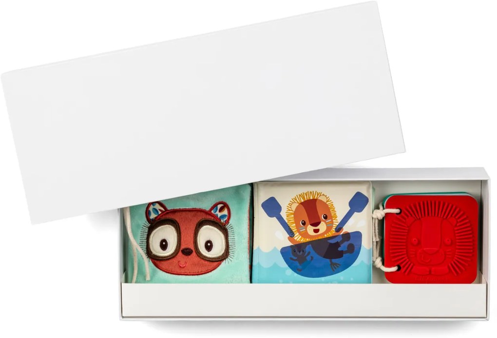 Lilliputiens - Regalo per Baby Shower - 3 libri sensoriali per bambini - Giungla