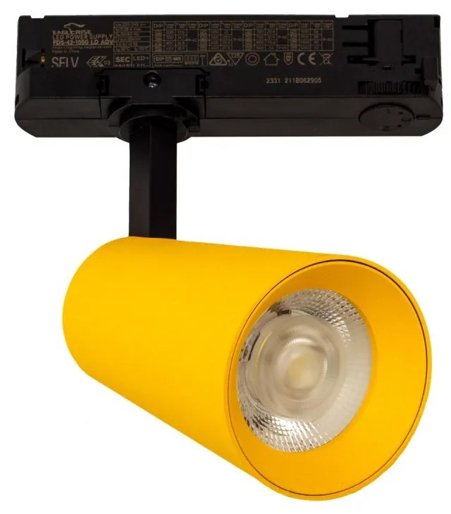 Faro LED 30W Trifase Giallo CRI92 Bianco Variabile 38° - Bridgelux LED Colore Bianco Variabile CCT