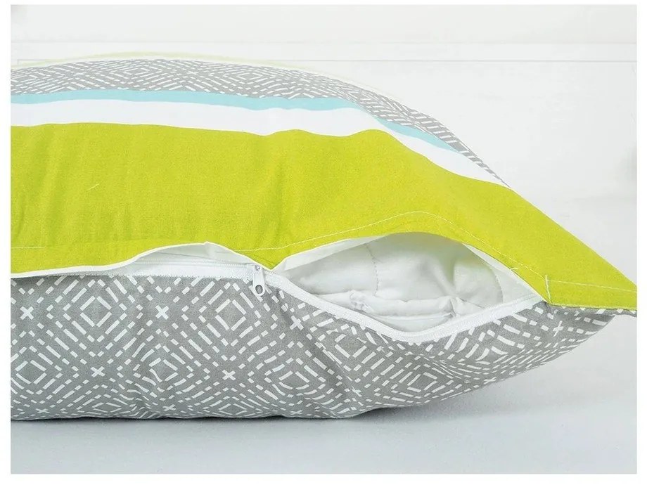 Set copripiumino e federa grigio/turchese in crêpe per letto singolo 140x200 cm Beautiful Spring – B.E.S.