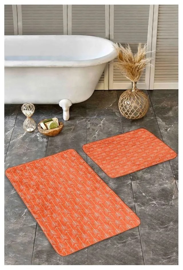 Set di tappetini per il bagno color terracotta in velluto 2 pz 60x100 cm – Mila Home