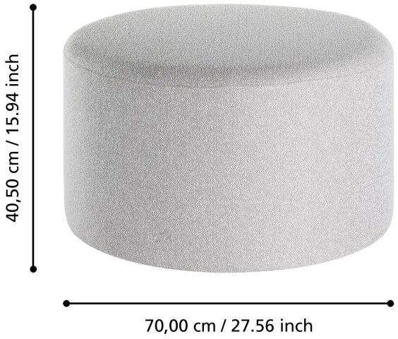 Eglo 424131 - Set 2x sgabello MAHALEVONA Ø 45,5/70 cm grigio