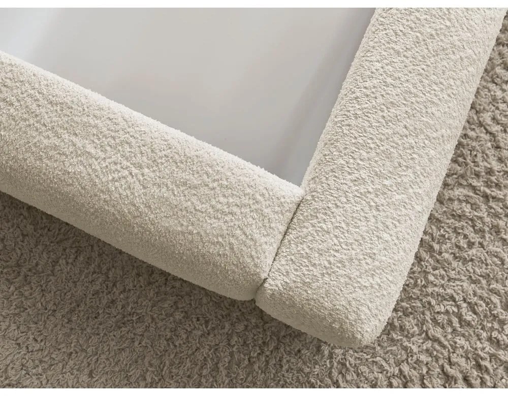 Letto matrimoniale imbottito beige con contenitore con rete inclusa 180x200 cm Orlane – Bobochic Paris