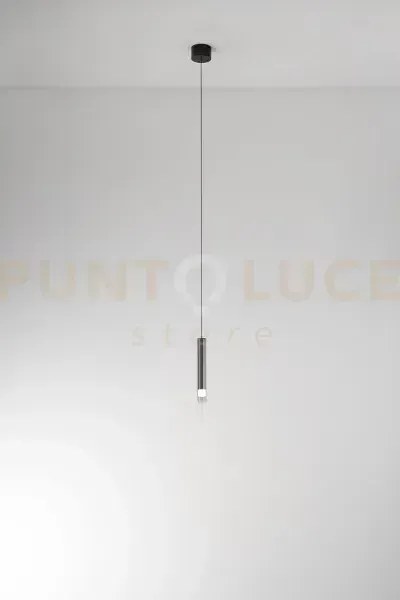 Poule sospensione in vetro e metallo fumé specchiato sfumato + grig...