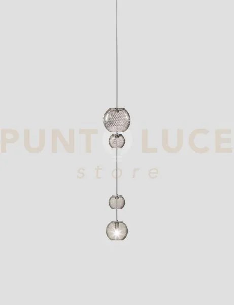 Oto sospensione pead fume' rigato nickel satinato 1 luce attacco g9