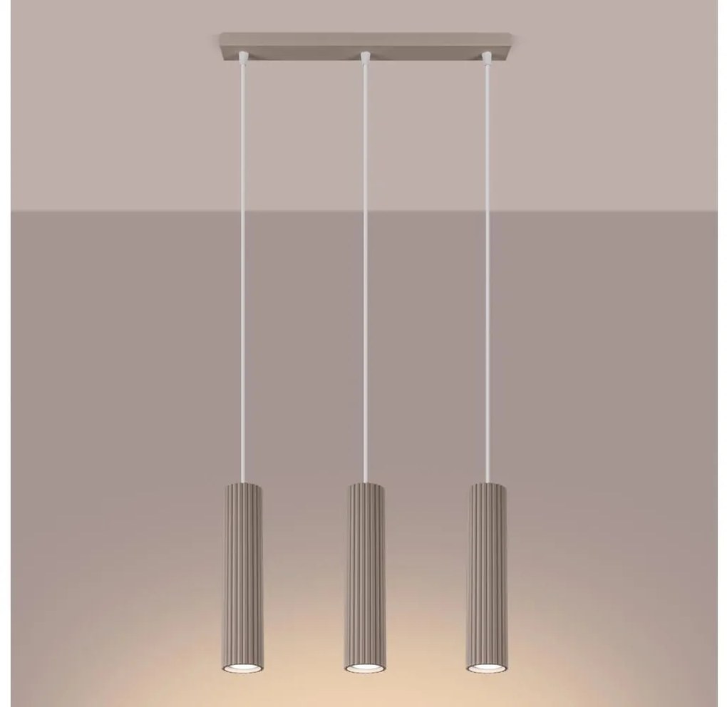 Brilagi - Lampadario a sospensione con filo CRESTO 3xGU10/10W/230V taupe