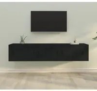 Set Mobili Porta TV 4 pz Nero in Legno Multistrato 3188431