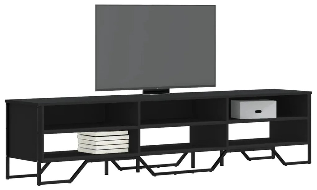 Mobile Porta Tv Nero 180x34x41 Cm İn Legno Multistrato /