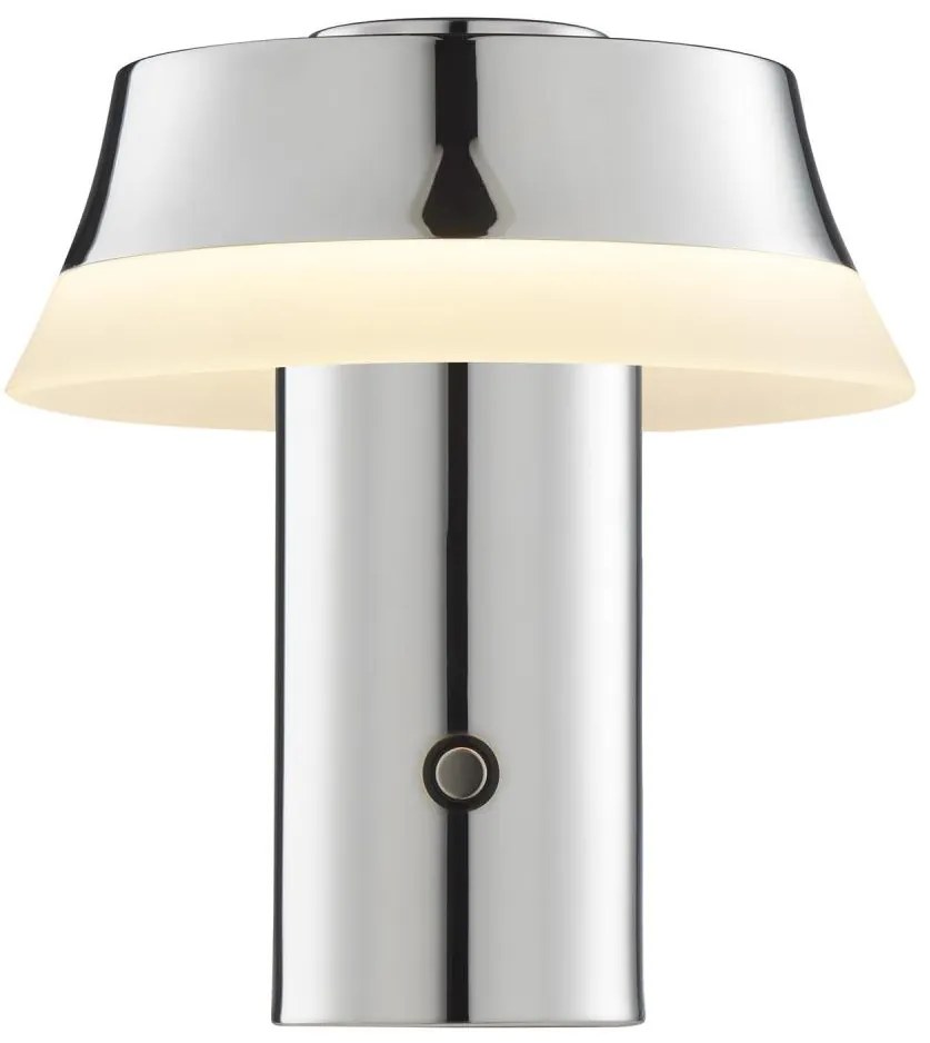 Brilliant - Lampada da tavolo LED KINICH, dimmerabile e ricaricabile, con controllo touch, LED 2,5W/5V 2700K cromo lucido