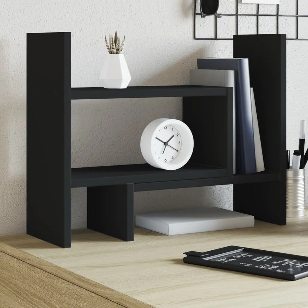 Organizer Da Scrivania Nero 38,5x17x39 Cm İn Legno Multistrato /