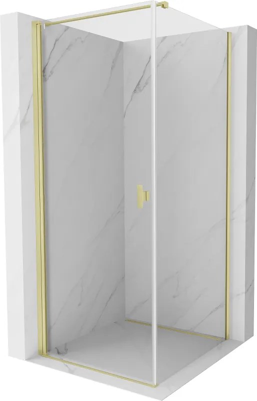 Mexen Mist-B cabina doccia a battente 90 x 90 cm, trasparente, oro spazzolato - 8A2T-090-090-55-00