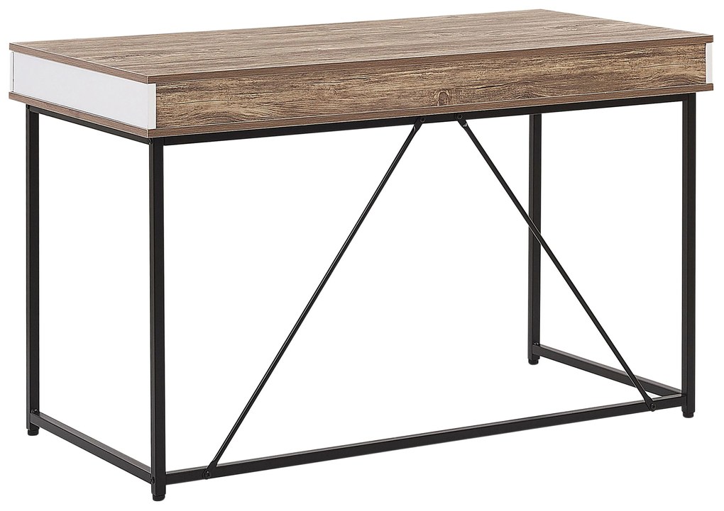 Set di mobili da ufficio legno chiaro e nero FOSTER/HINTON Beliani
