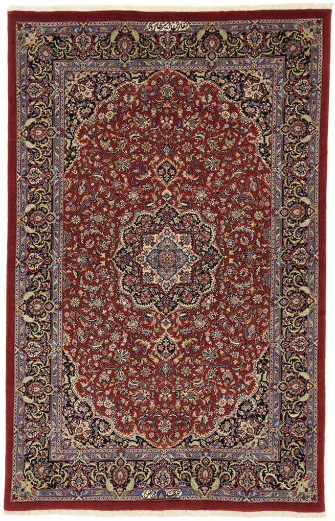 Isfahan Tappeto 170 x 110 (Iran) Annodato A Mano