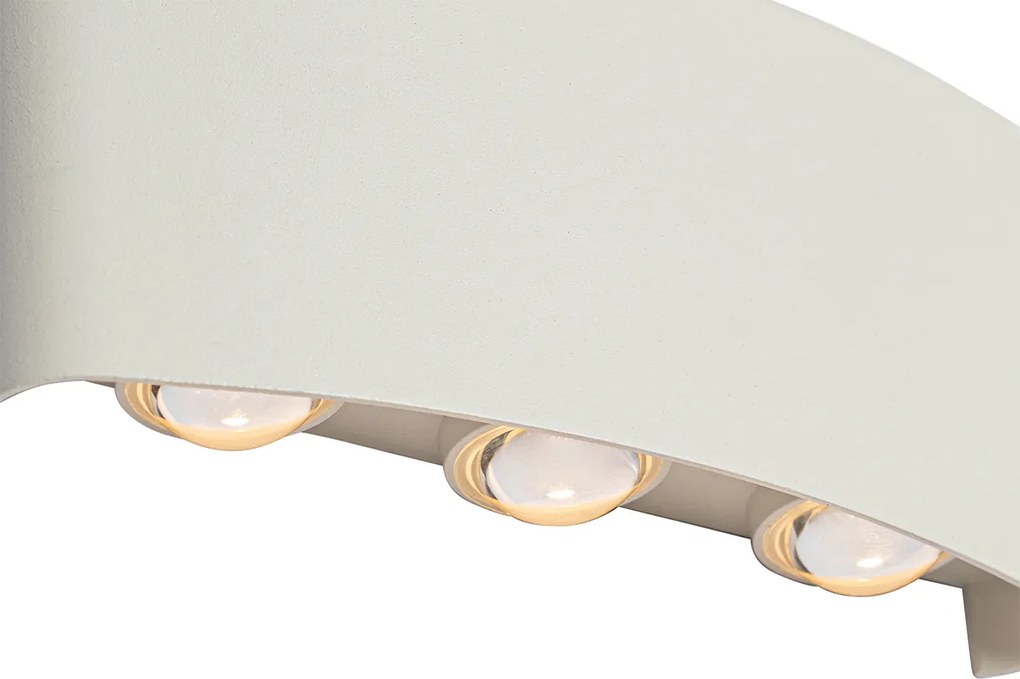 Lampada da parete per esterni bianca con LED 6 luci IP54 - Silly