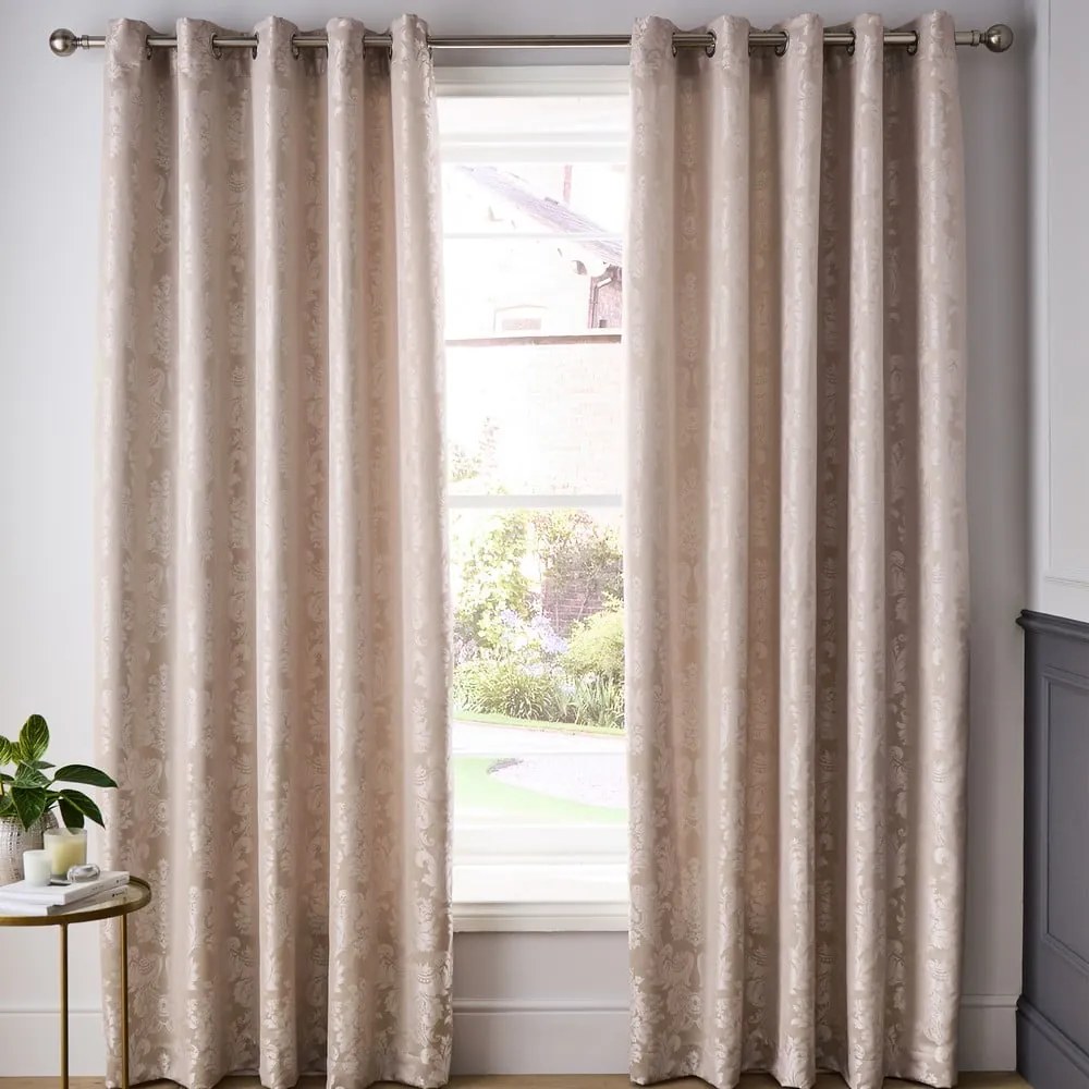 Tende damascate beige in set di 2 pezzi 229x229 cm Damask Jacquard - Catherine Lansfield