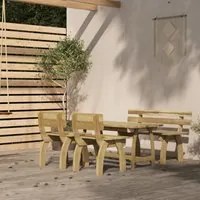 Set da Pranzo da Giardino 4 pz in Legno di Pino Impregnato 3096603