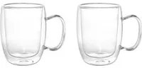 Set 2 mug da 280 ml, in vetro borosilicato da 12x8,5x11,5 cm