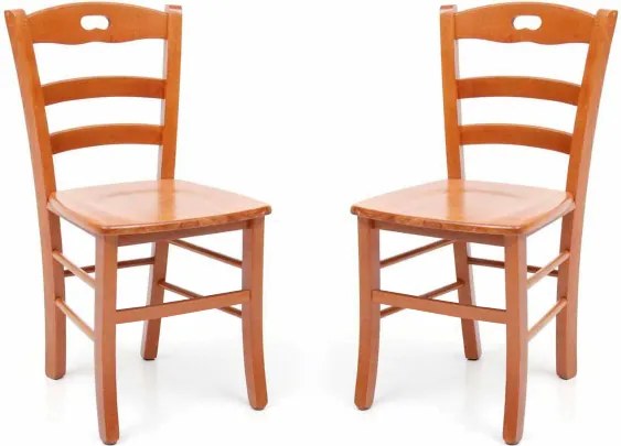 Sedia da cucina con seduta legno LOIRE Ciliegio SET 2 PZ