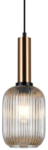 ITALUX PND-5588-1M-BRO+AMB - Lampadario a cavo ANTIOLA 1xE27/40W/230V bronzo