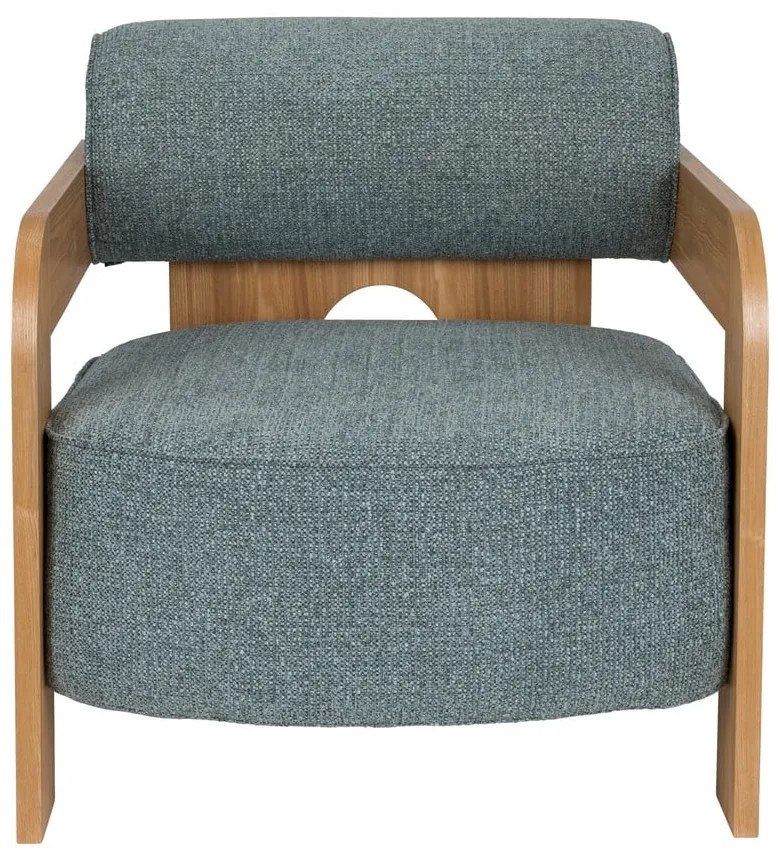 Poltrona blu polveroso con rivestimento in bouclé Oolong – Zuiver