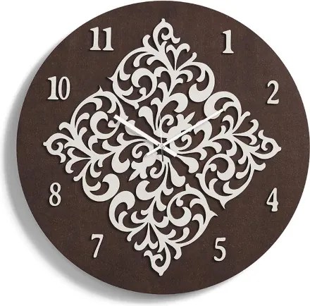 Orologio da parete moderno ROMBO in legno taglio laser D50 RSN