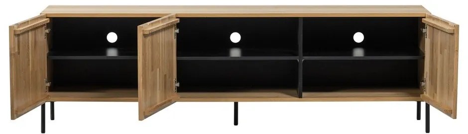 Mobile TV di colore naturale in rovere massiccio 180x56x46 cm Bono – WOOOD