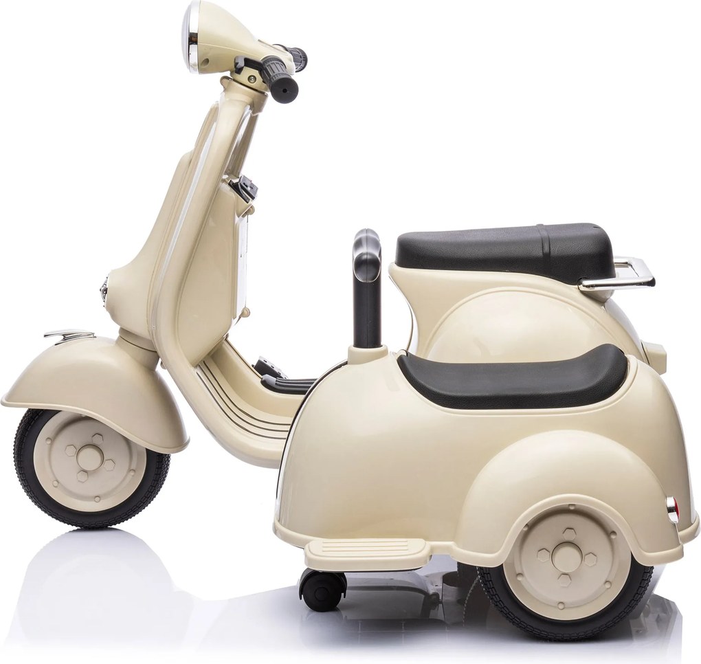 Piaggio Vespa con Sidecar Small Elettrica 6V per Bambini Crema...