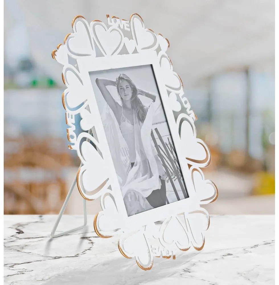 Portafoto in metallo bianco, 25 x 27,7 cm - Mauro Ferretti