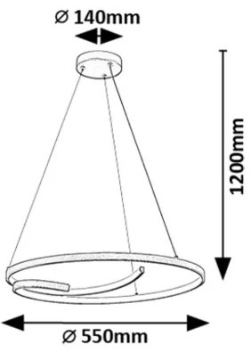 Rabalux 72367 - Lampadario LED a sospensione con filo NILOO LED/40W/230V 4000K