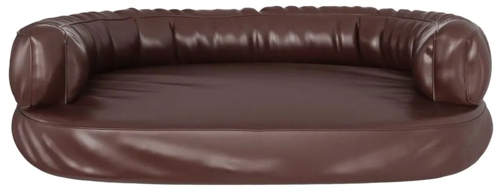 Letto per cani ergonomica gommapiuma marrone 75x53cm similpelle