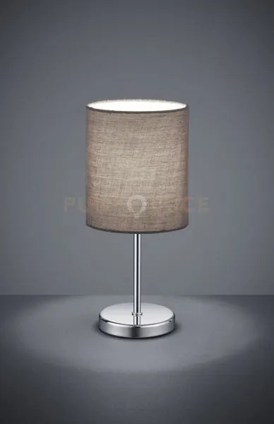 Jerry lampada da tavolo metallo cromato e paralume grigio h. 28,5cm...