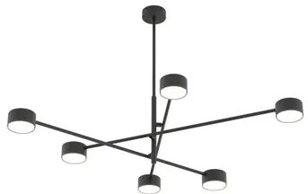 Lampadario da soffitto in acciaio NATSU 6 nero 6xGX53